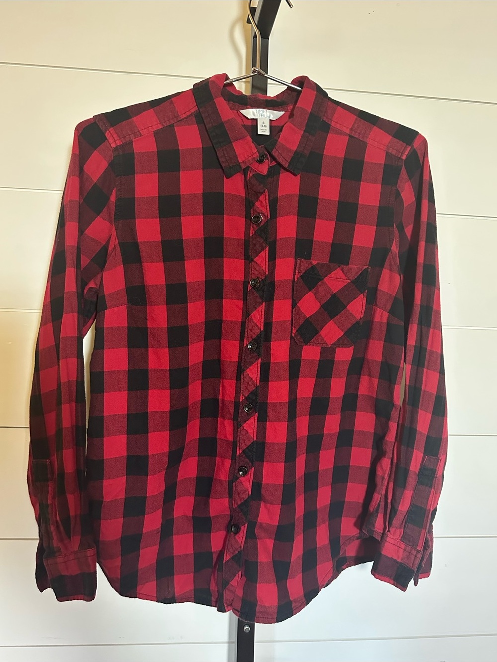 Red & Black Buffalo Check Button-Down Shirt - women